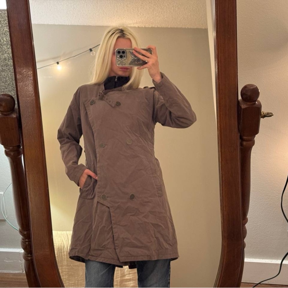 Women's Brown Double-Breasted khaki Coat